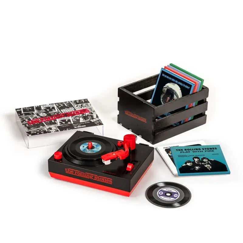 洋楽 ROLLING STONES SINGLES 3SET Crosley - Rolling Stones RSD3 Turntable with Crate and Six 3-Inch