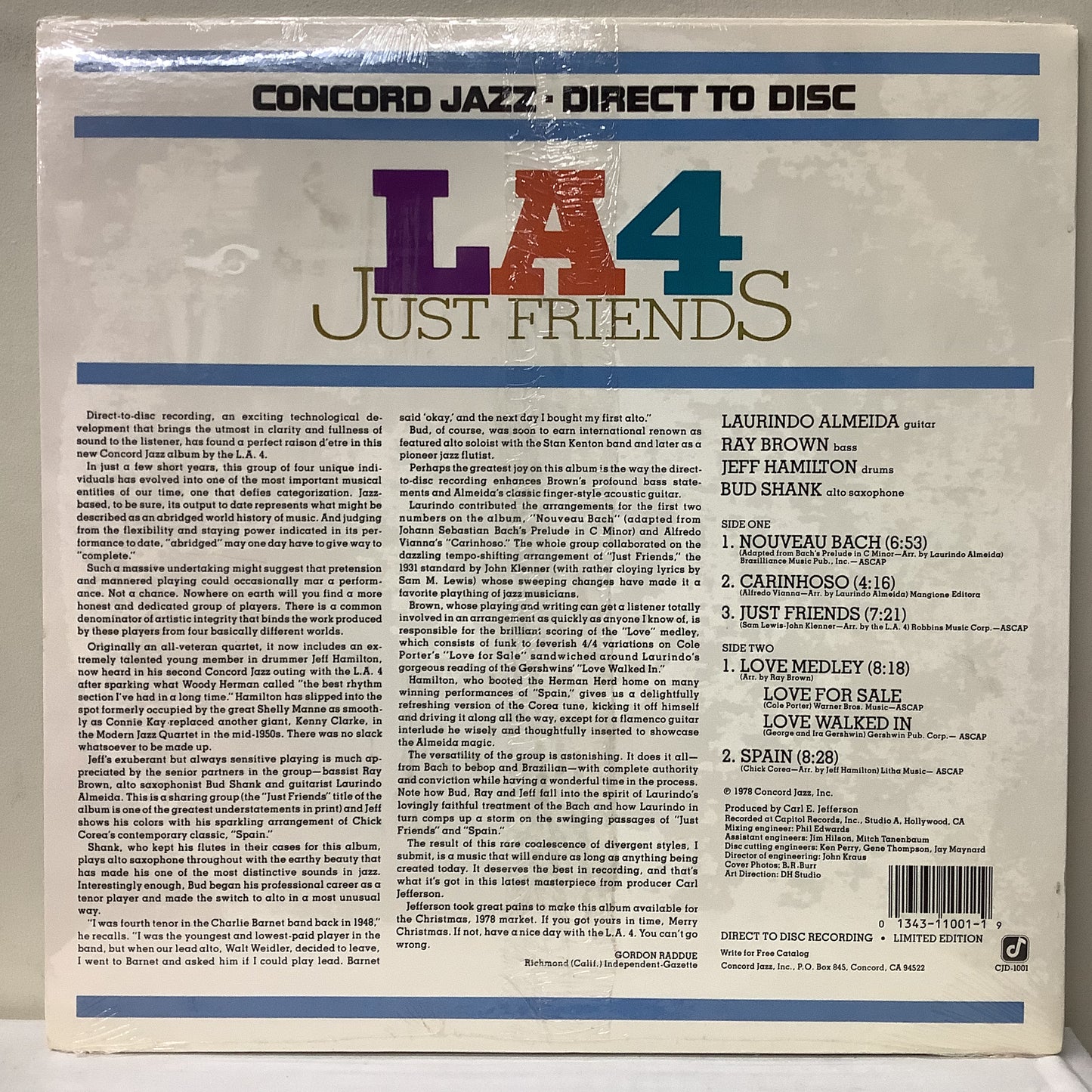 L.A. 4 - Just Friends - Concord Direct-to-Disc LP