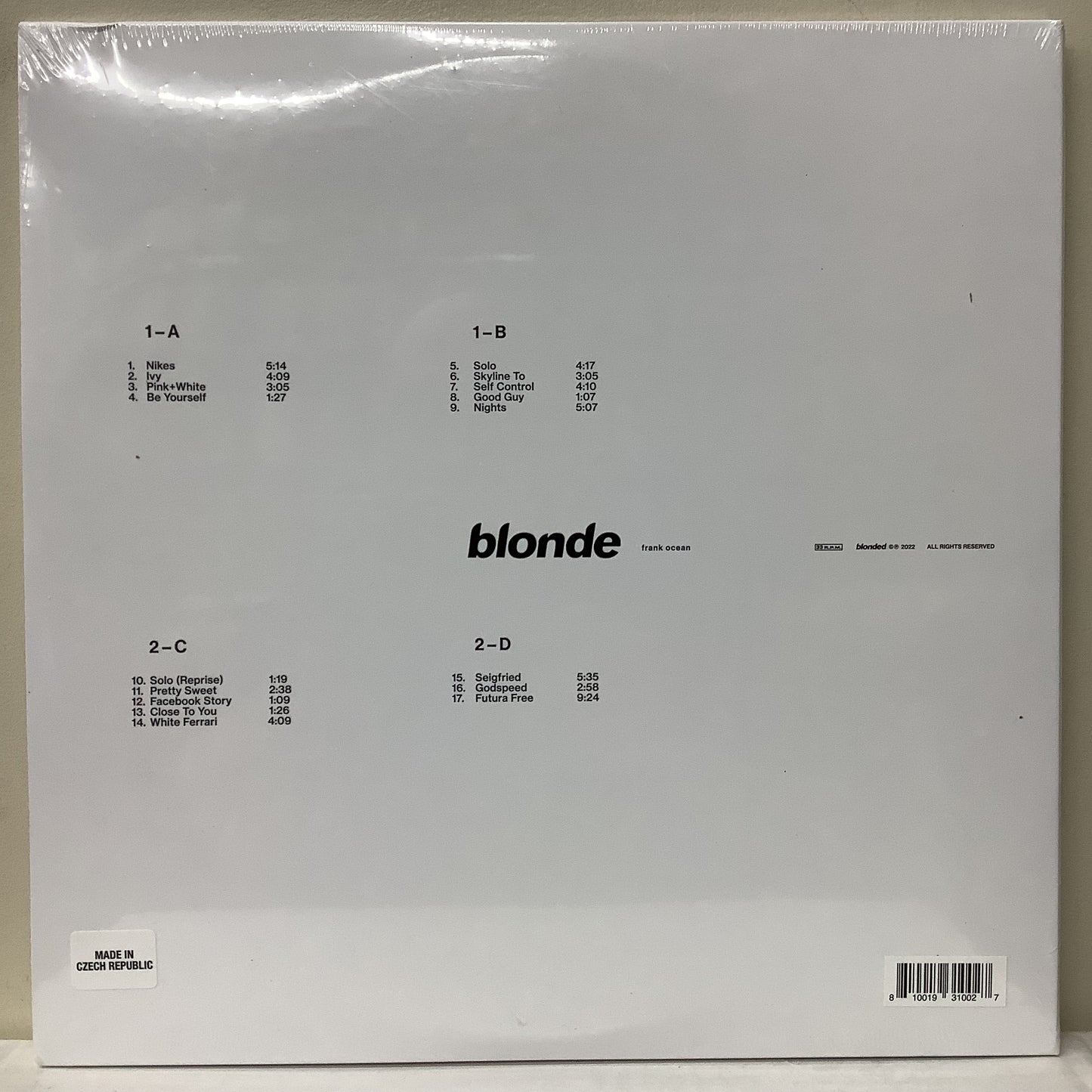 Frank Ocean - Blonde - Blonded LP