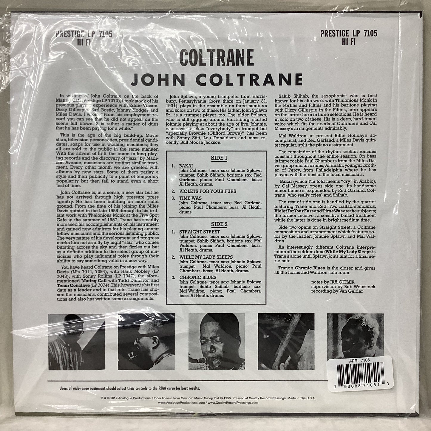 John Coltrane - self-titled - Analogue Productions LP