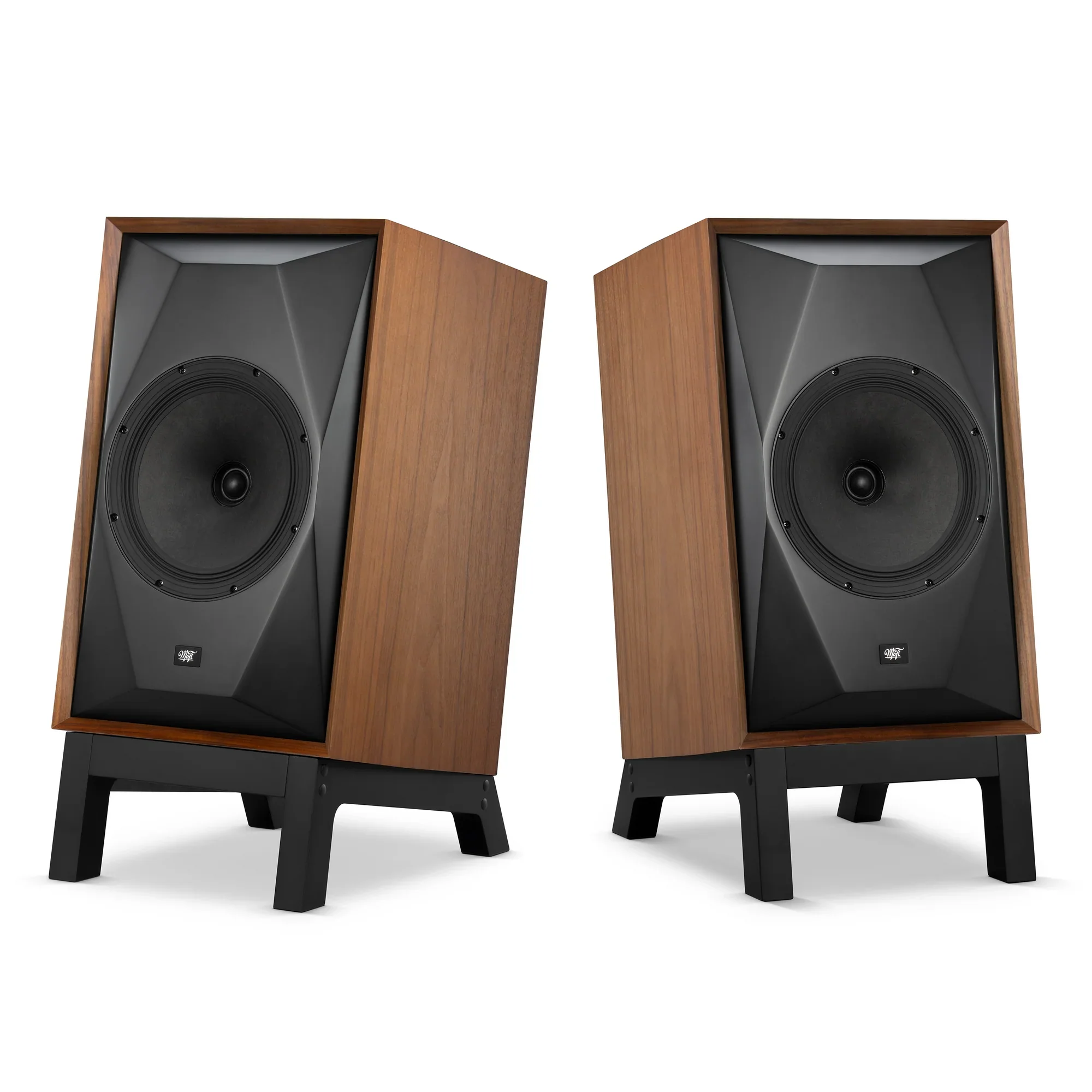 MoFi SourcePoint 10 Master Edition Walnut speakers on Low Slung stands