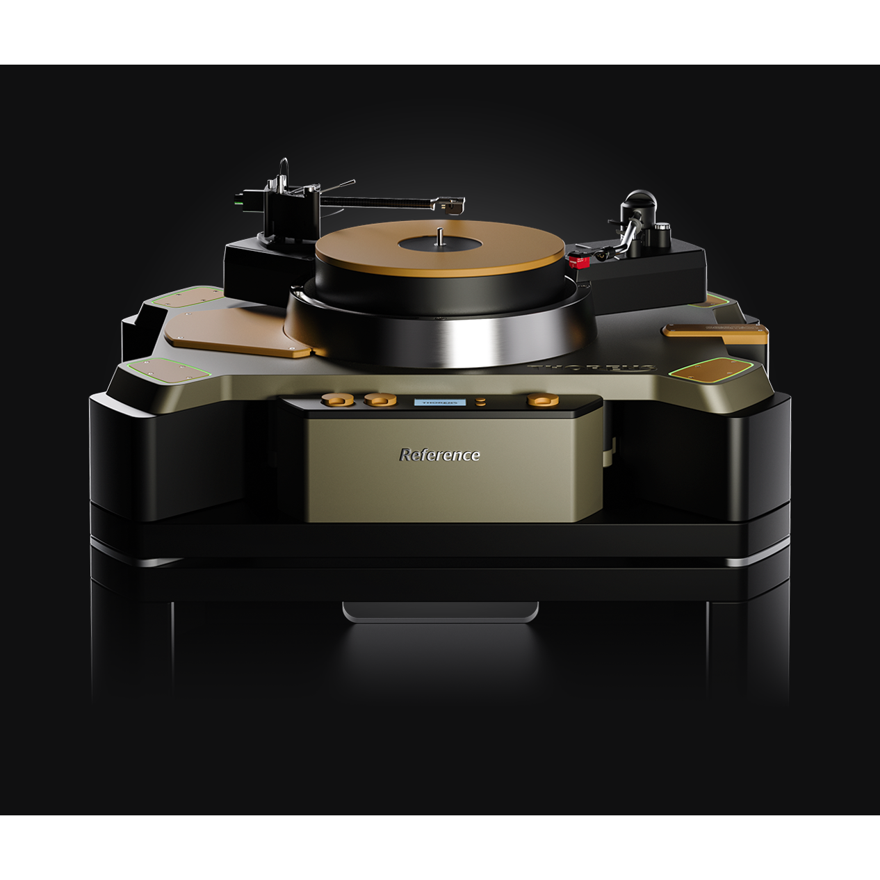 Thorens New Reference turntable, Green/Gold finish