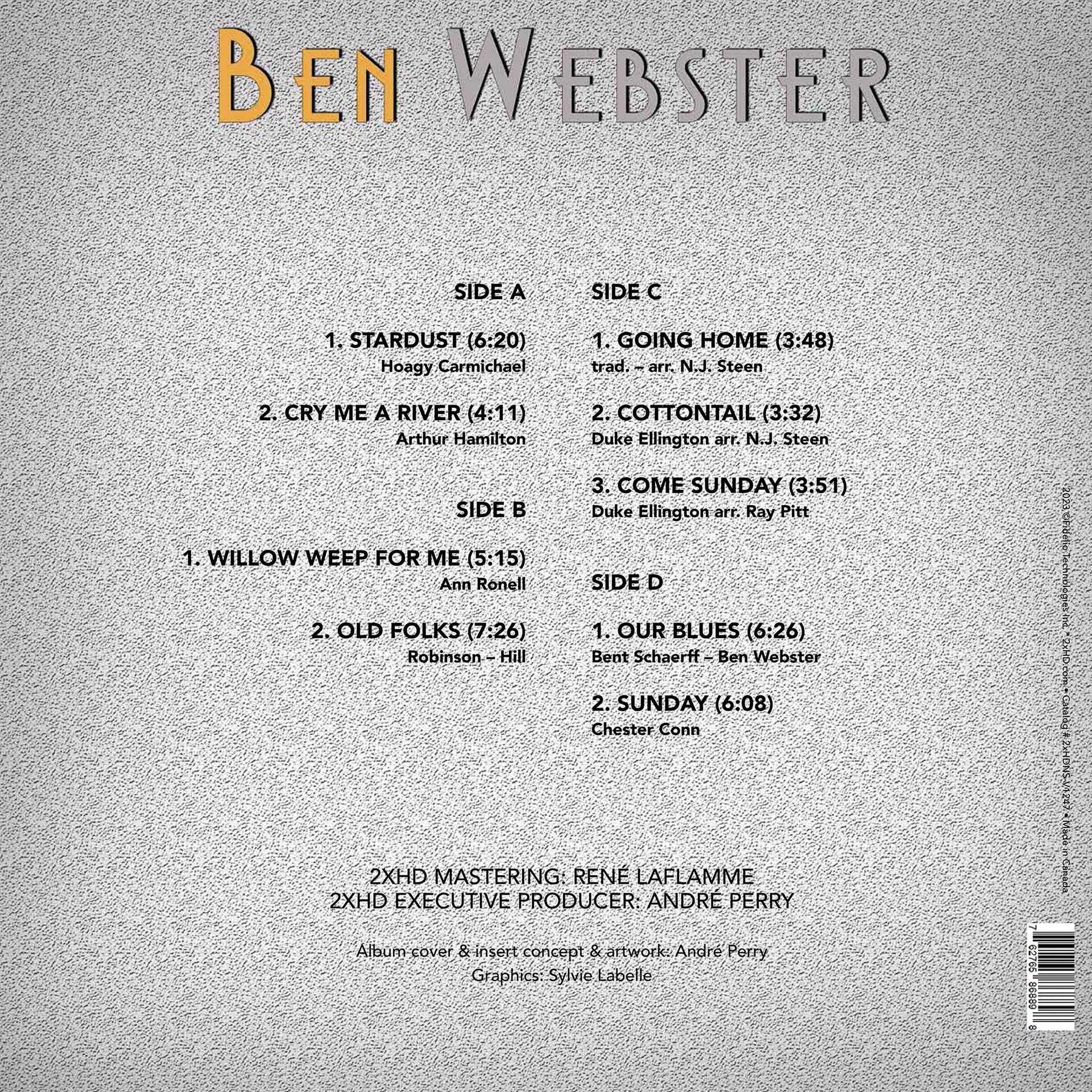 Ben Webster - Stardust - 2xHD LP