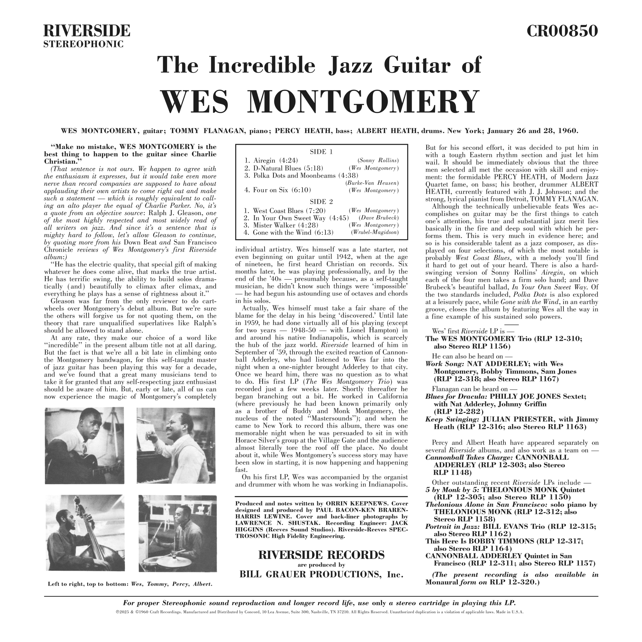 Wes Montgomery - The Incredible Jazz Guitar Of Wes Montgomery - OJC LP