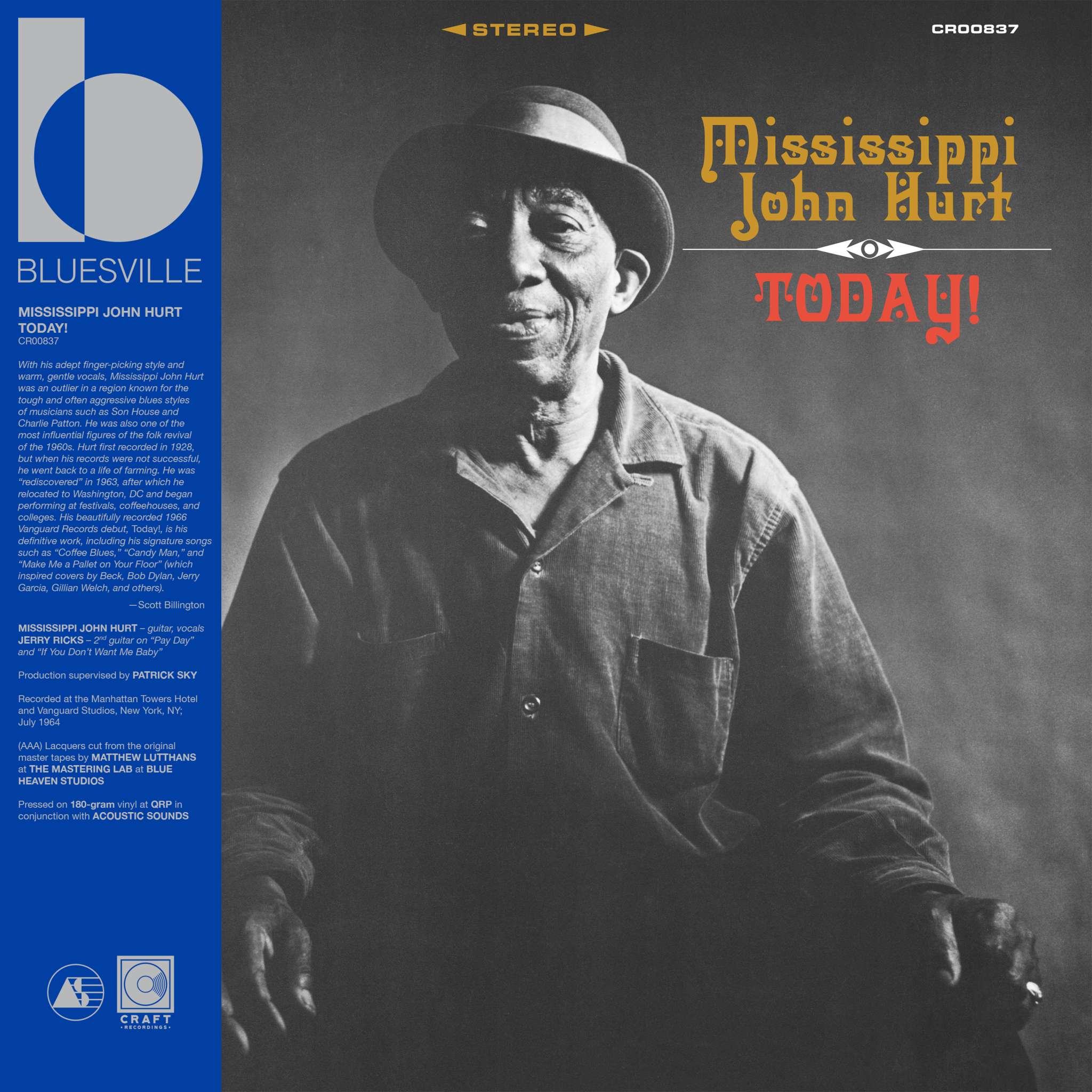 Mississippi John Hurt - Today! - Bluesville Acoustic Sound Series LP