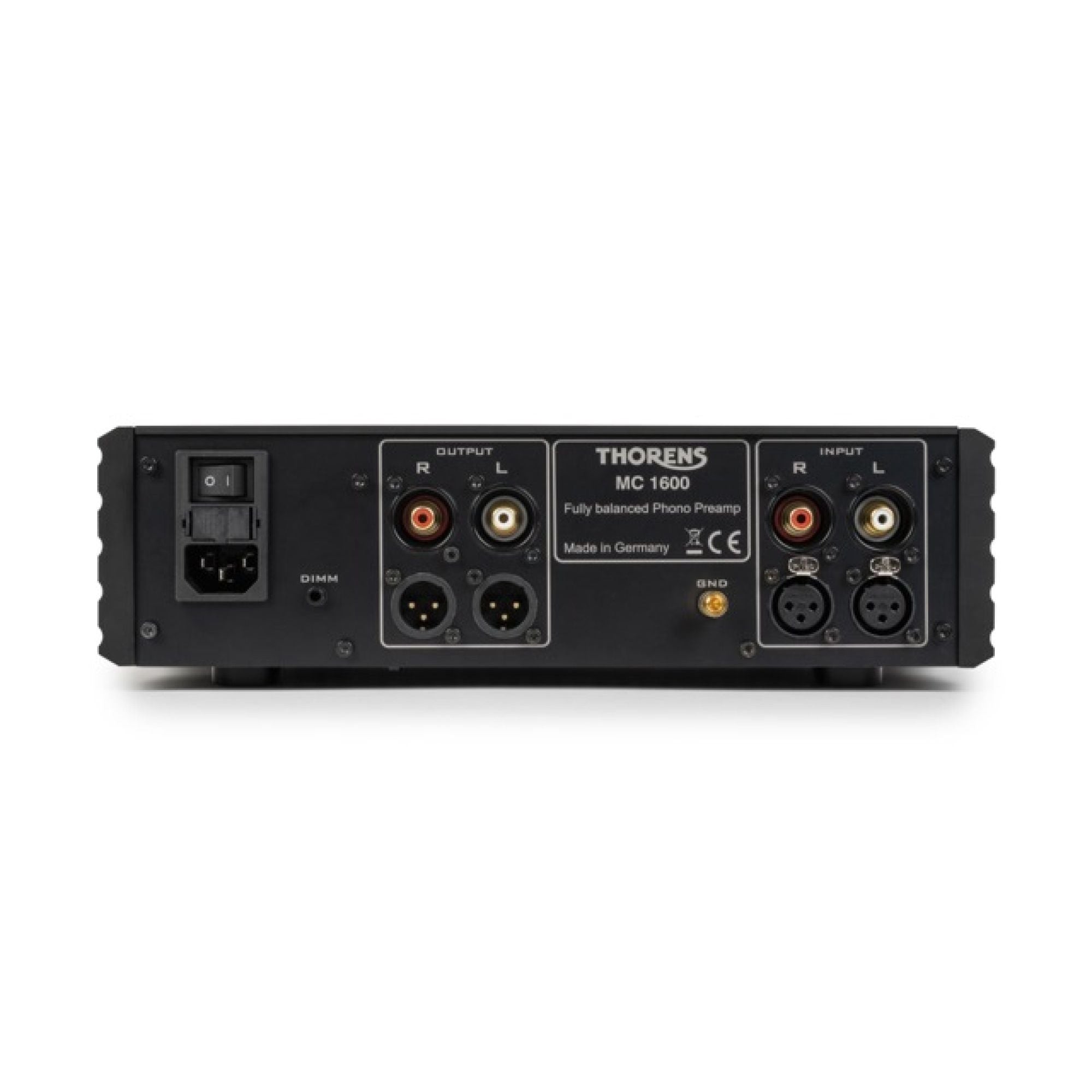 Thorens MC 1600 phono preamplifier rear connections