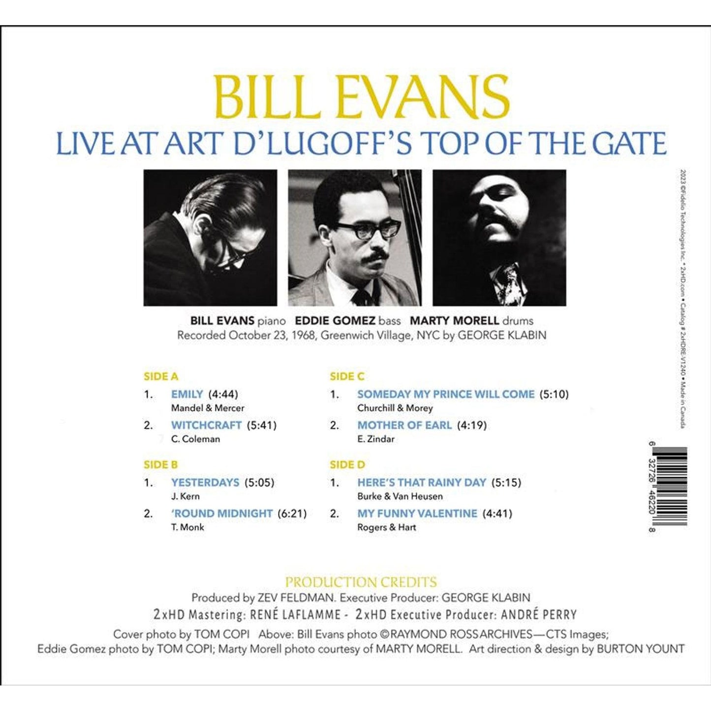 Bill Evans - Live at Art D'Lugoff's Top of The Gate Vol. 1 - 45rpm LP