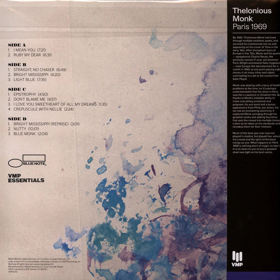 Thelonious Monk - Paris 1969 - Vinyl Me Please LP - vinyl