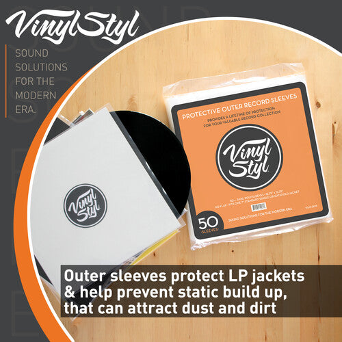 Vinyl Styl® 12Inch Vinyl Record Outer Sleeve Polyethylene - 100 Count (Clear)