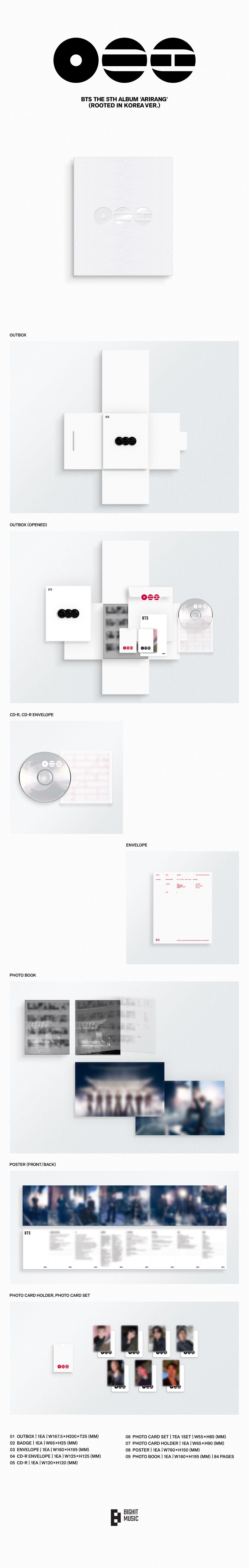 BTS - BTS The 5th Album 'ARIRANG' (Rooted in Korea Ver.) - CD Box