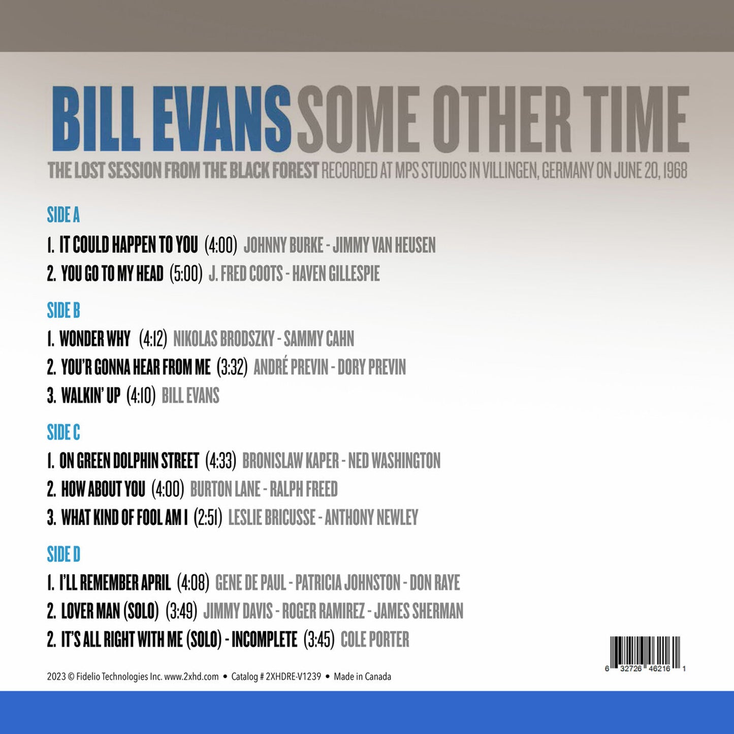 Bill Evans - Some Other Time: The Lost Session from the Black Forest Vol. 2 - 45rpm LP
