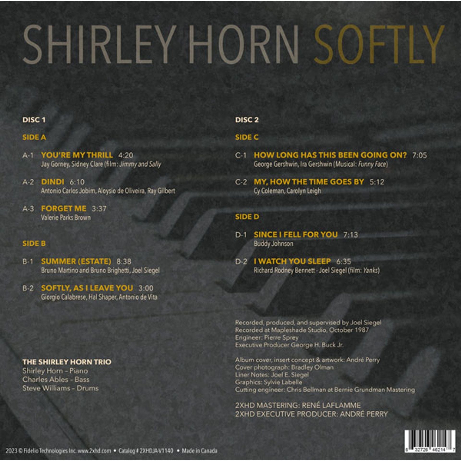 Shirley Horn - Softly - 2xHD LP