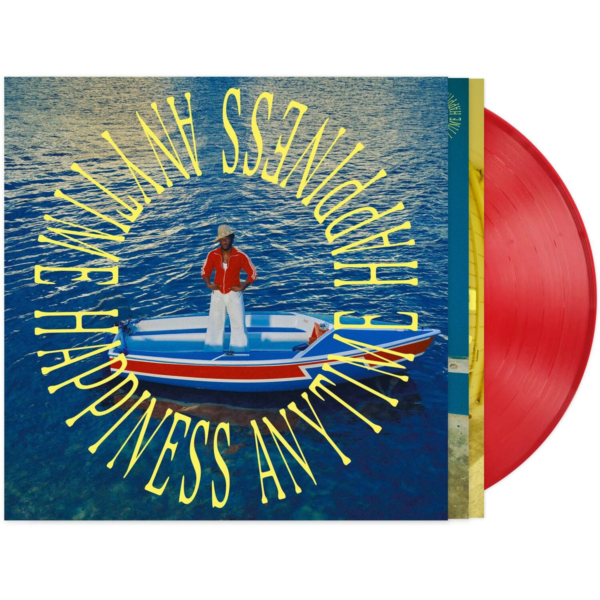 Leon Bridges - Happiness Anytime indie exclusive Campari red vinyl LP gatefold packshot