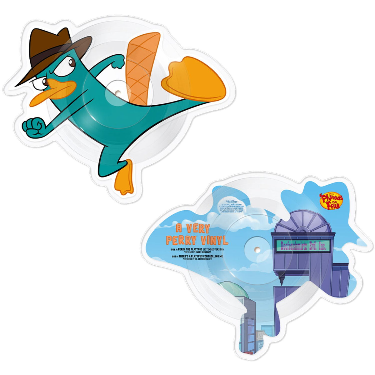 Phineas and Ferb - Perry the Platypus die-cut 10" discs