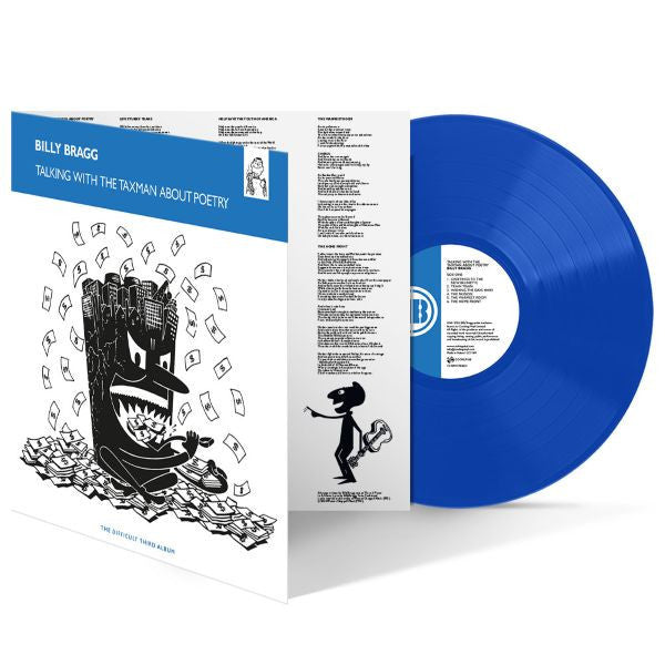 Billy Bragg - Talking With The Taxman About Poetry gatefold with solid blue vinyl packshot
