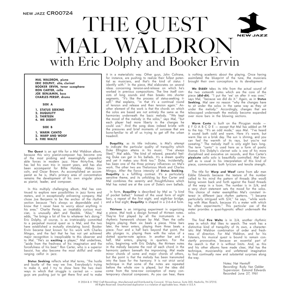 (Pedido anticipado) Mal Waldron - The Quest - OJC LP *
