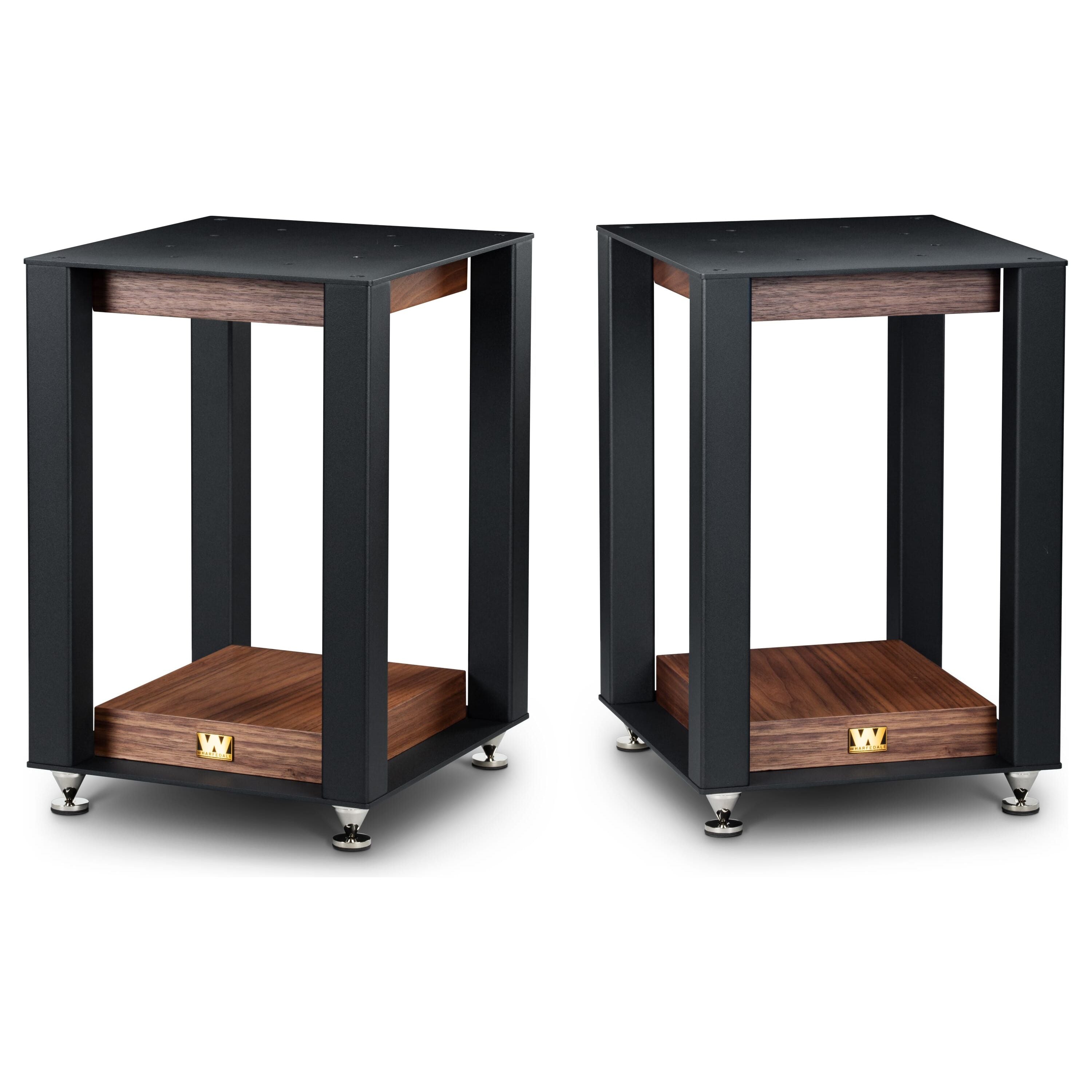 Wharfedale Linton speaker stands, Satin Walnut
