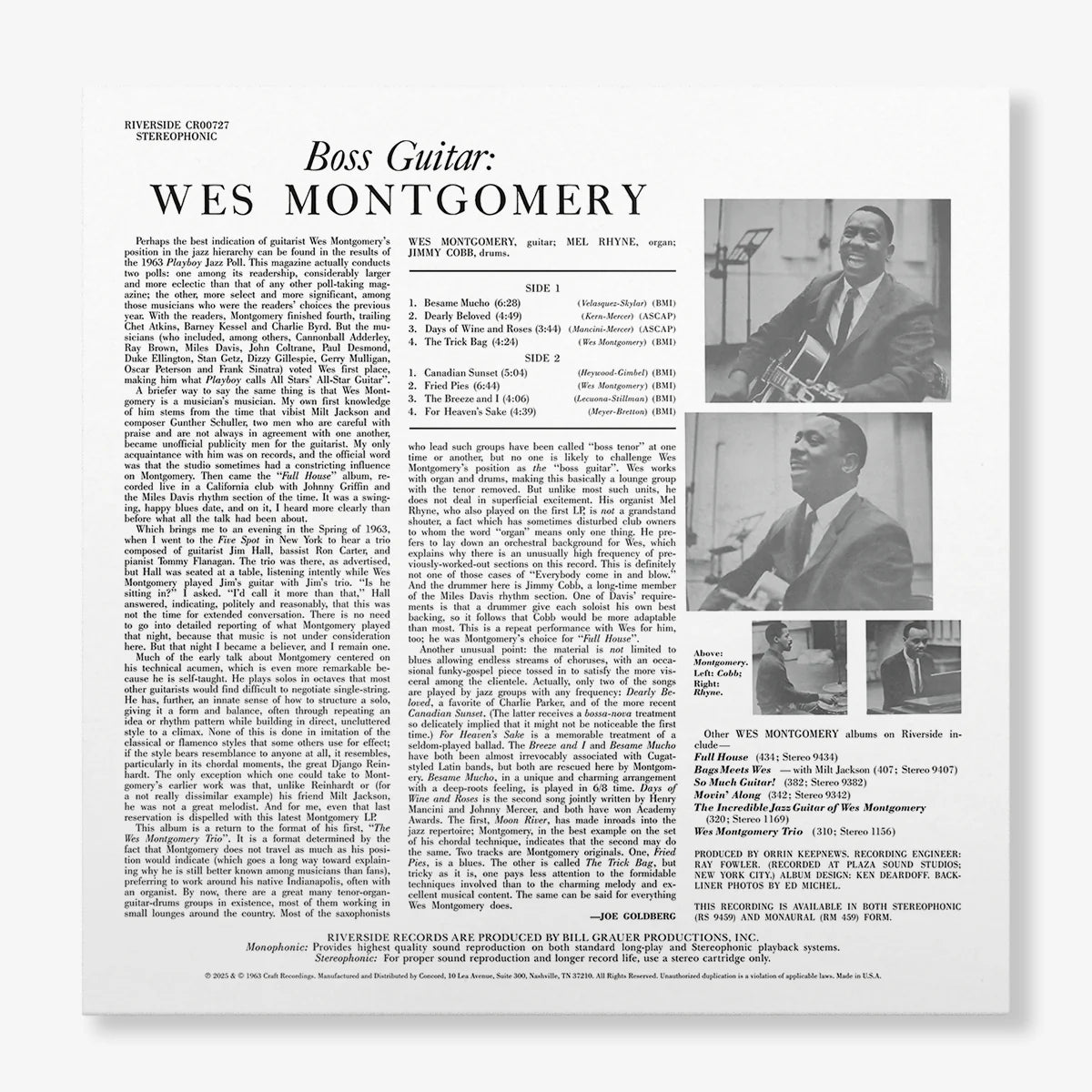 Wes Montgomery - Boss Guitar - OJC LP