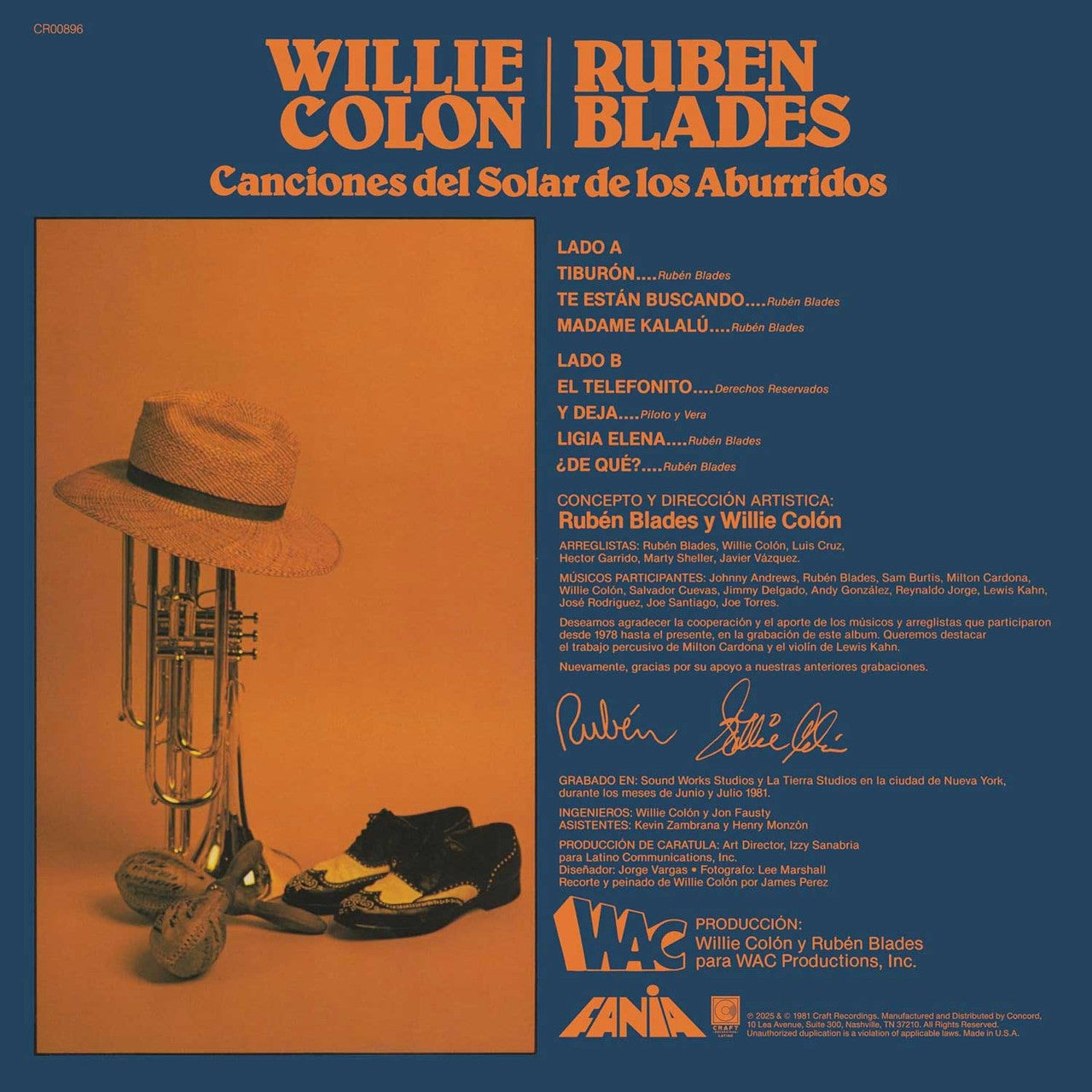 Willie Colon & Ruben Blades - Canciones del Solar de los Aburridos - LP