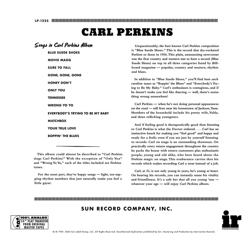 [Pre Order] Carl Perkins - Dance Album Of Carl Perkins - Intervention LP *