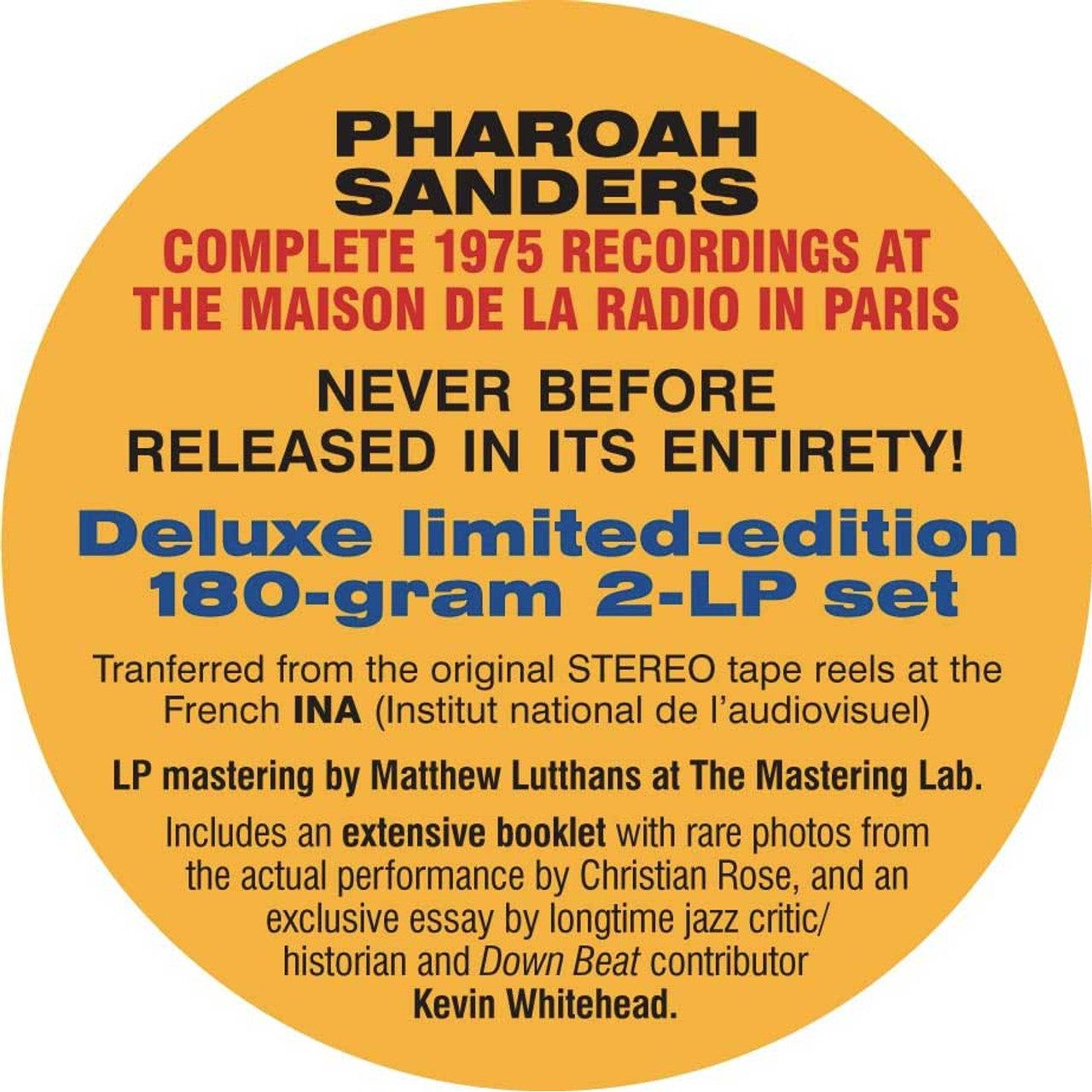 Pharoah Sanders - Love Is Here: The Complete Paris 1975 ORTF Recordings - LP
