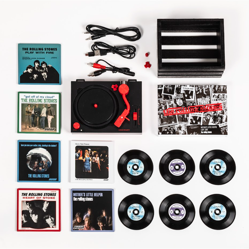 Crosley - Rolling Stones RSD3 Turntable with Crate and Six 3-Inch