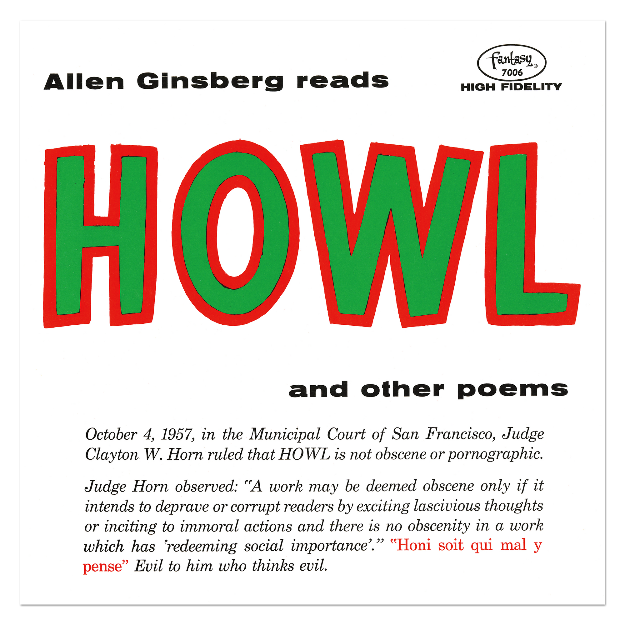 Allen Ginsberg - Howl and Other Poems LP