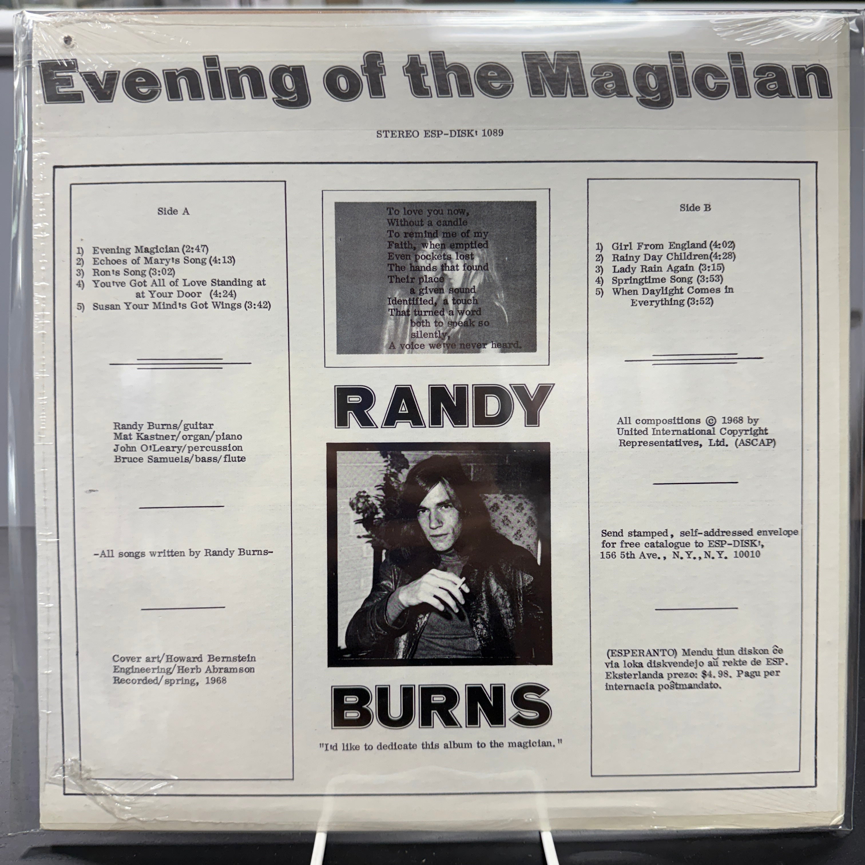 Randy Burns - Evening Of The Magician - LP