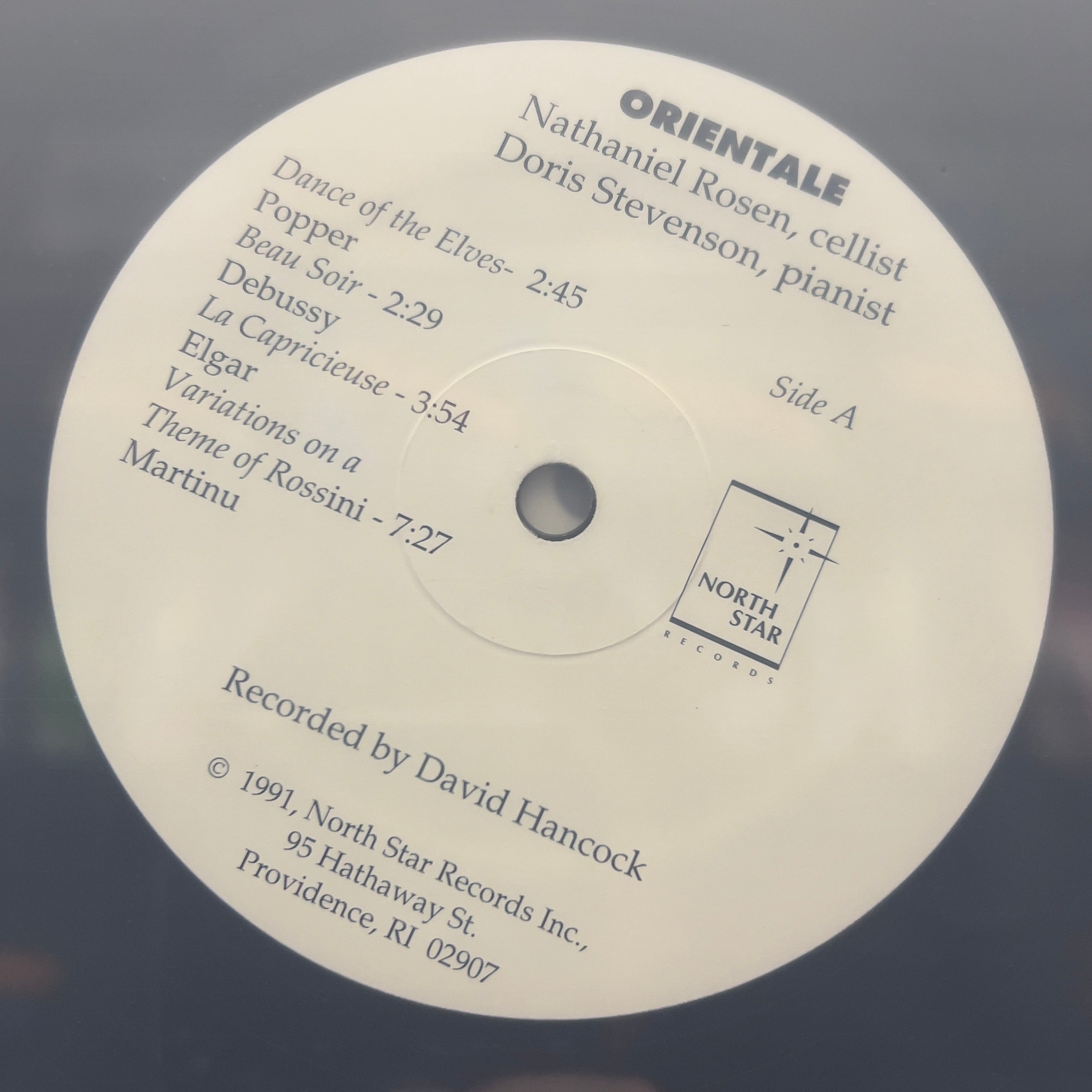 Nathaniel Rosen, Doris Stevenson - Orientale Romantic Music For Cello - LP