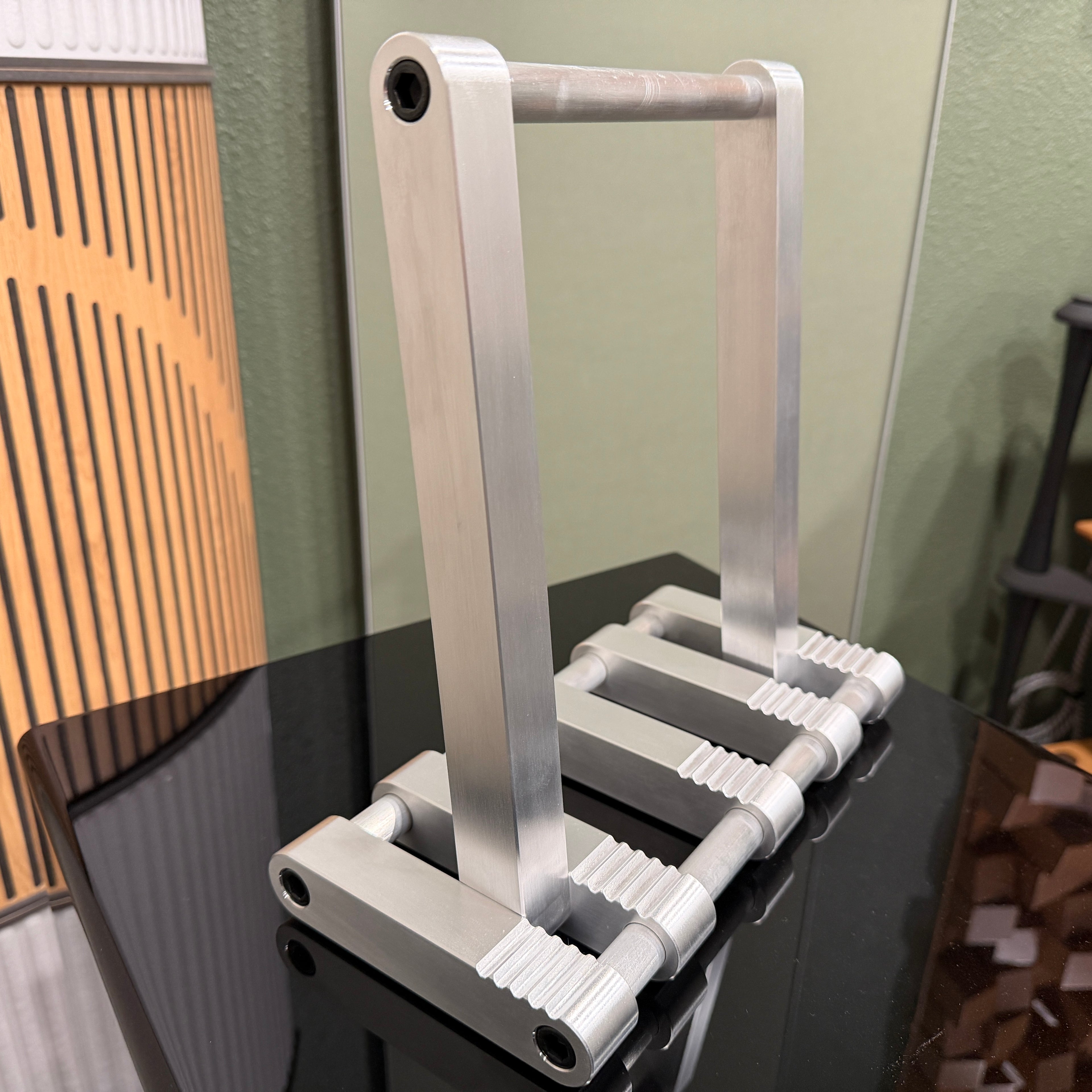 Machined Aluminum Custom Hand-Made Record Display Stand