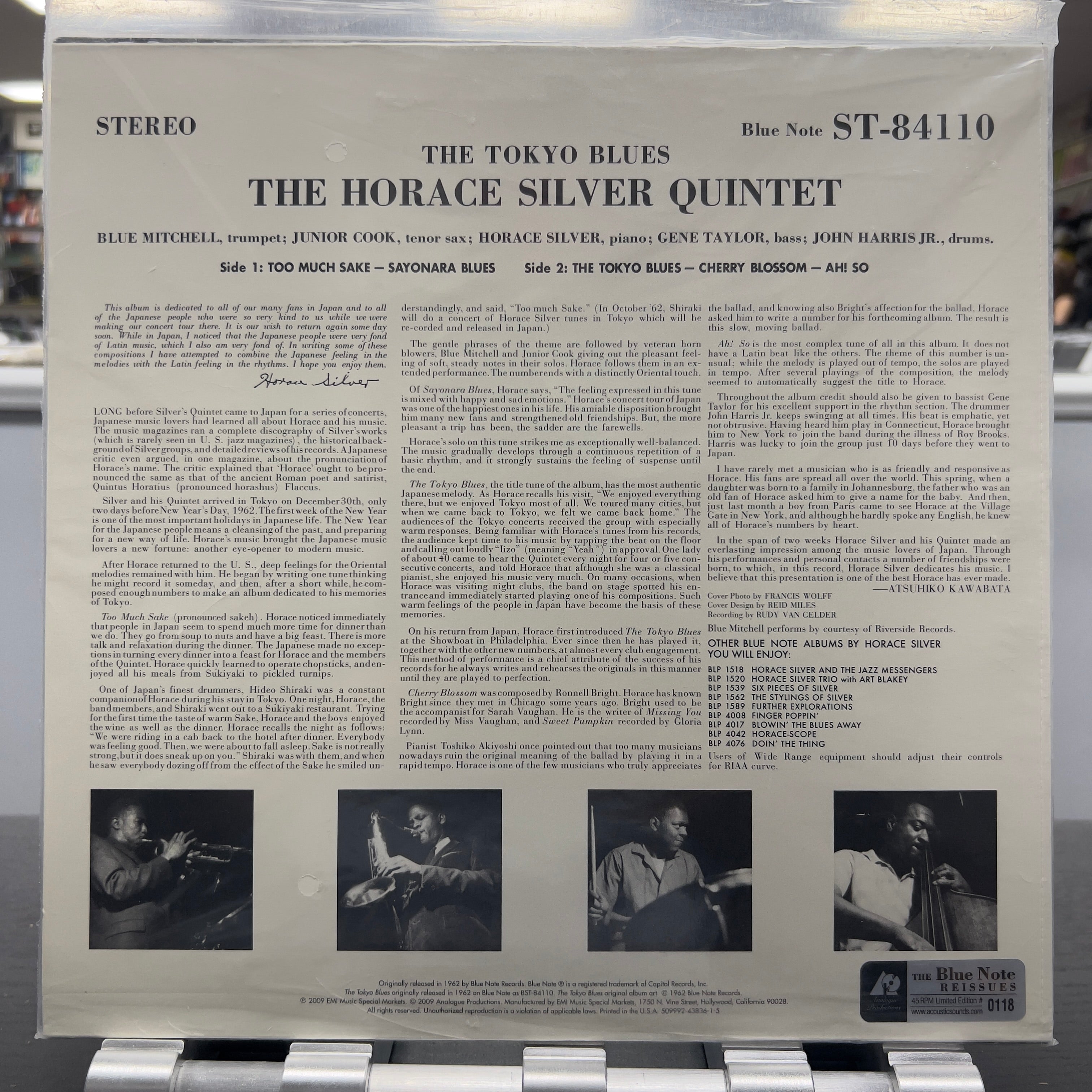 The Horace Silver Quintet - The Tokyo Blues - Analogue Productions 45rpm LP