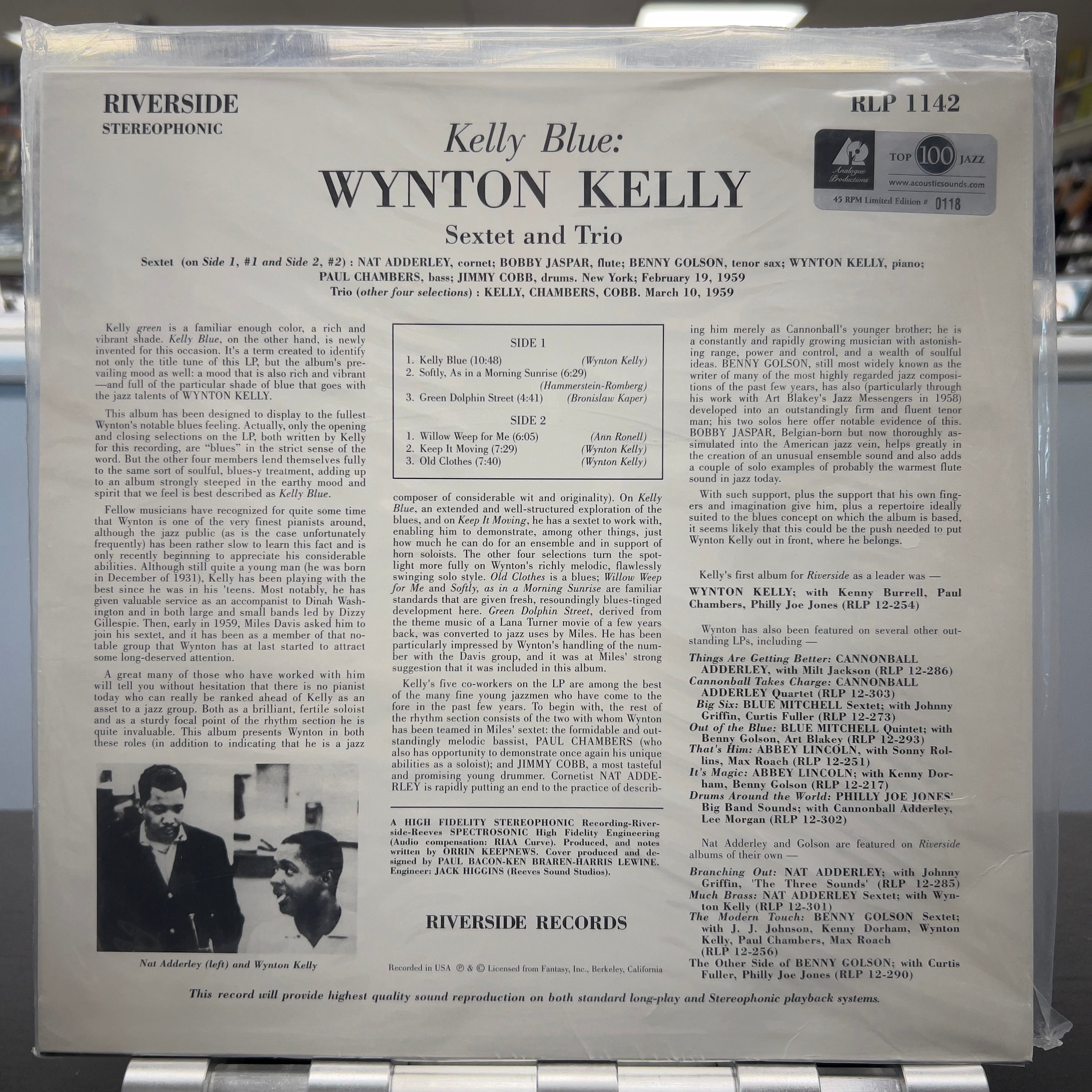 Wynton Kelly - Kelly Blue - Analogue Productions 45rpm LP