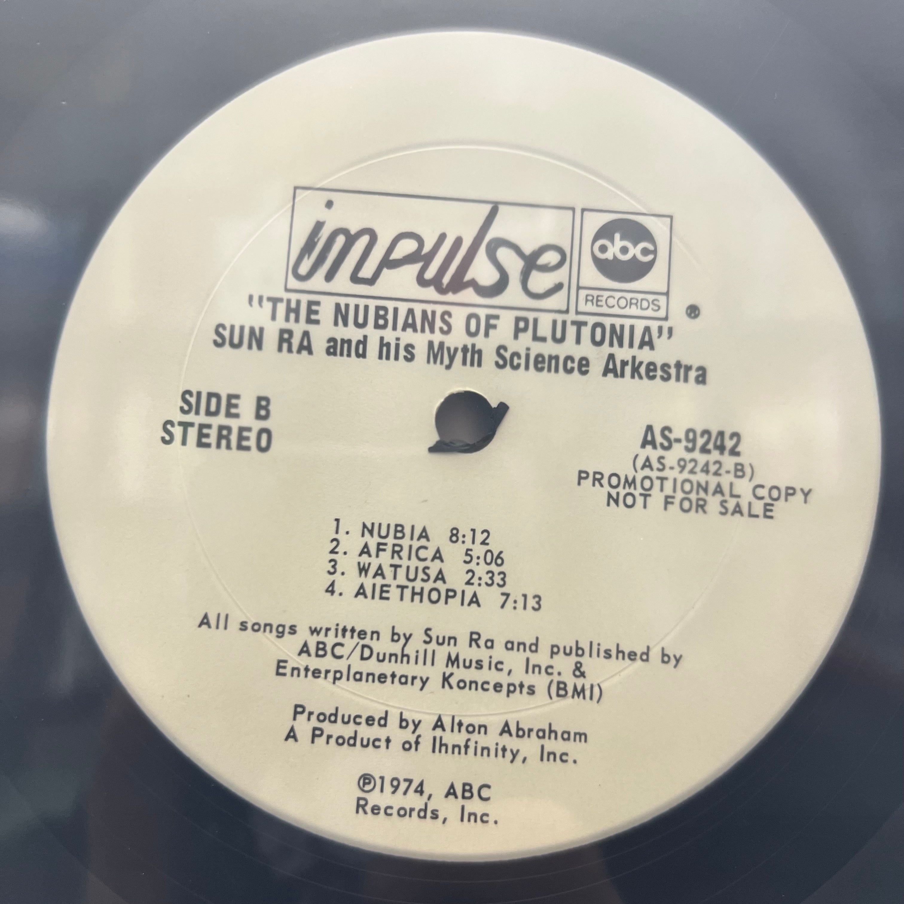 Sun Ra - The Nubians Of Plutonia - Promo LP
