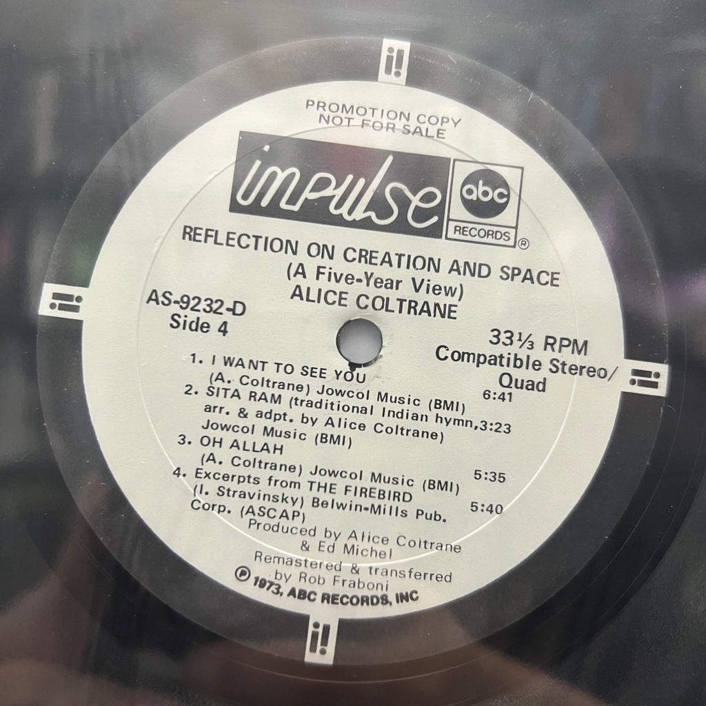 Alice Coltrane - Reflection On Creation And Space (A Five Year View) - Promo LP