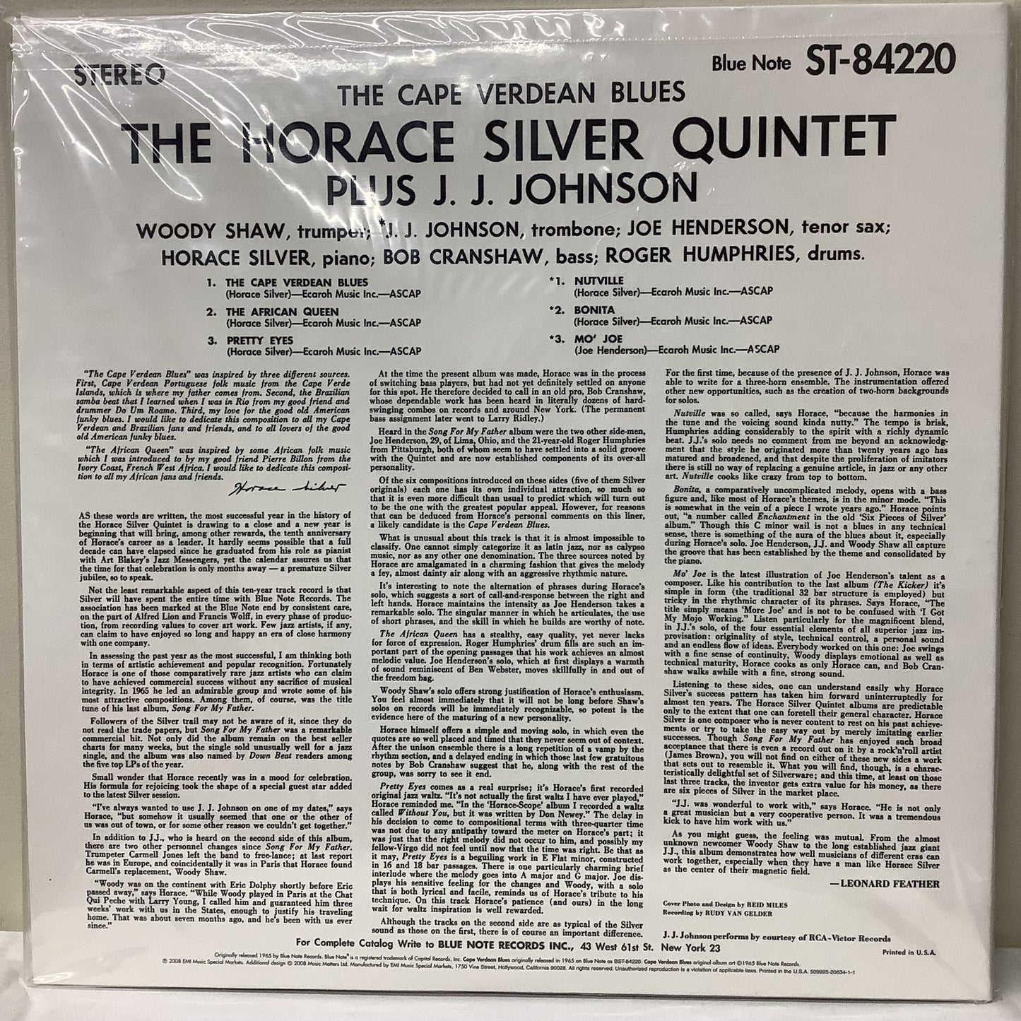 Horace Silver - The Cape Verdean Blues - Blue Note Music Matters LP