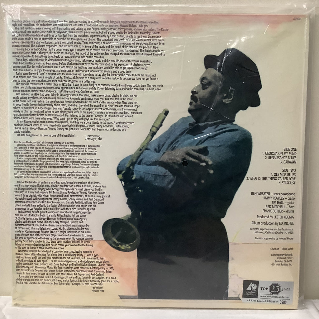 Ben Webster - At the Renaissance - Analogue Productions LP