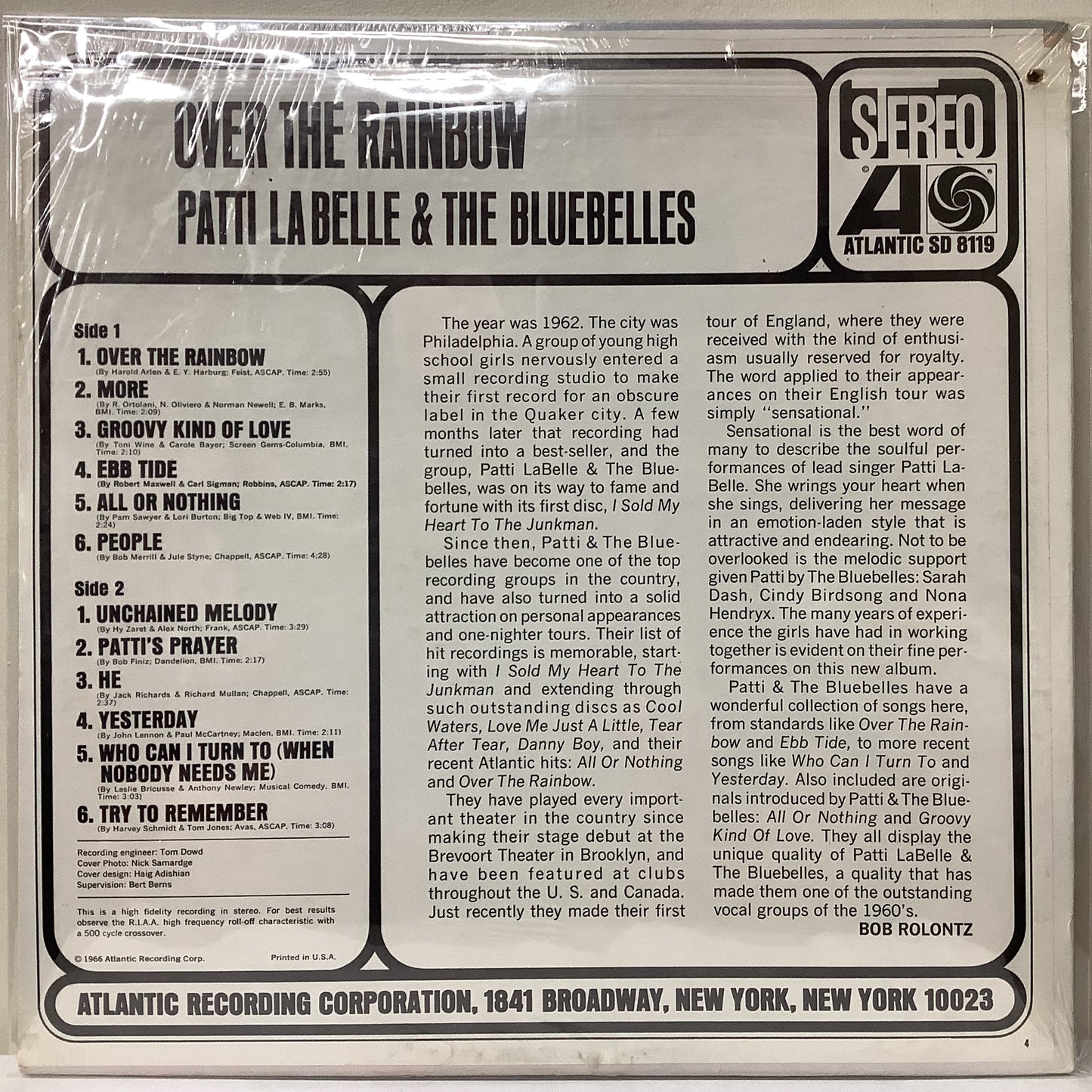 Patti LaBelle &amp; The Bluebelles – Over the Rainbow – Atlantic LP