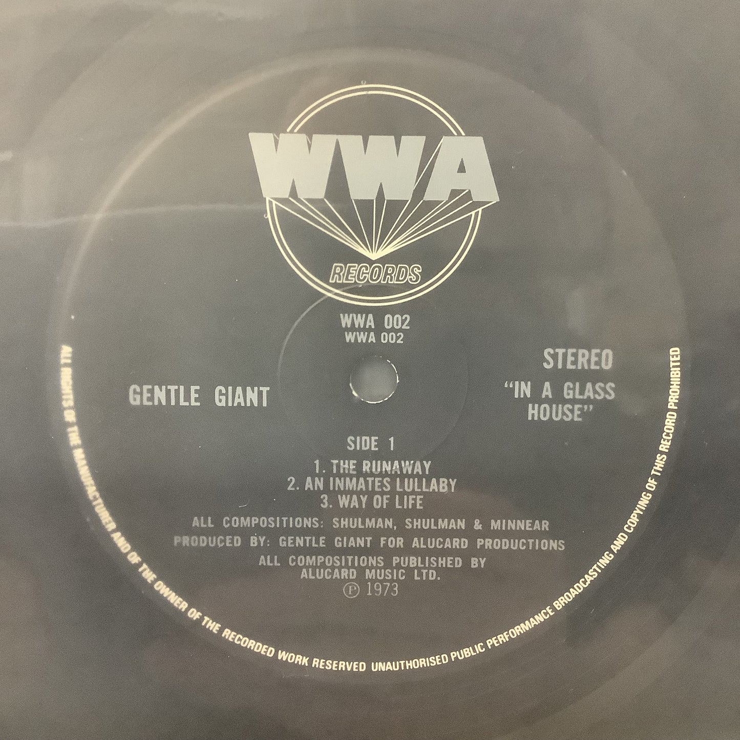 Gentle Giant - In a Glass House - UK WWA Pressing