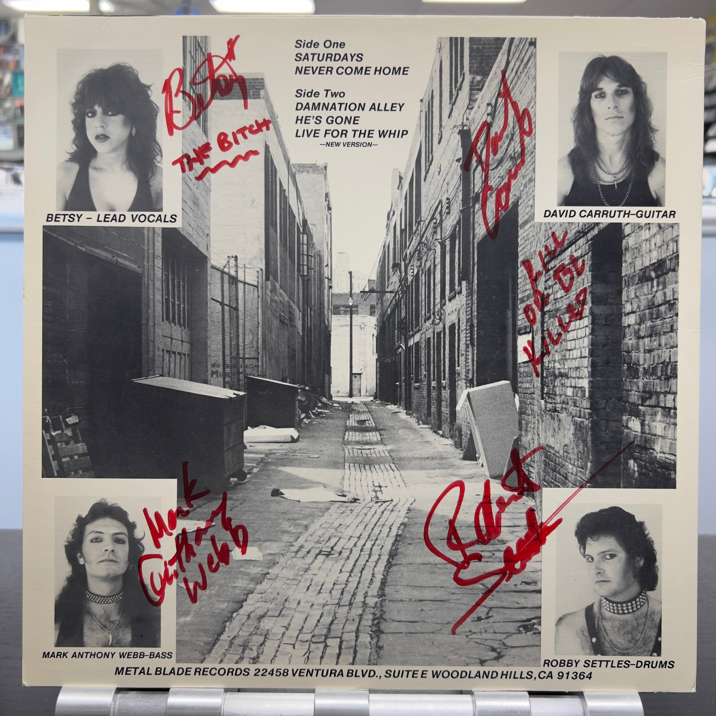 Bitch - Damnation Alley - Autographed LP
