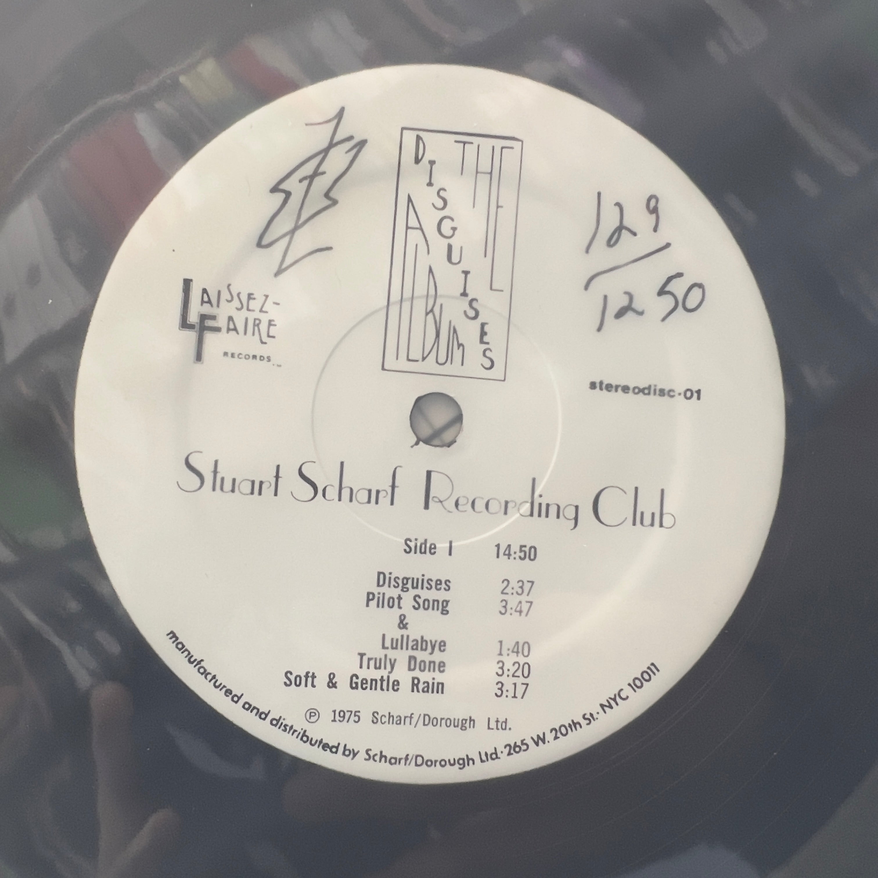 Stuart Scharf Recording Club - The Disguises Album - LP
