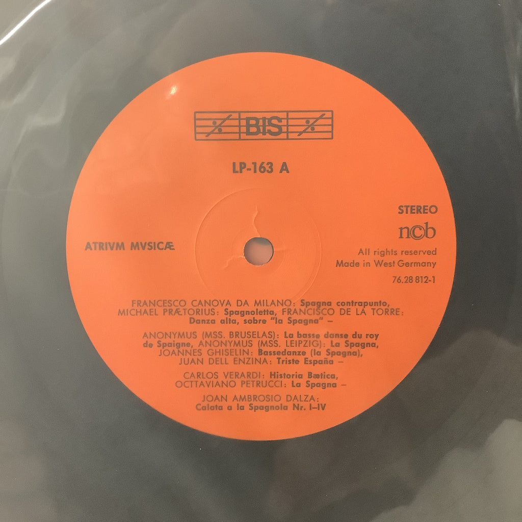 Atrium Musicae De Madrid, Gregorio Paniagua - La Spagna XV, XVI, And XVII Centuries - BIS LP