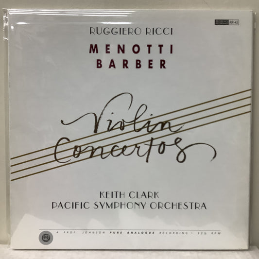 Menotti / Barber - Violin Concertos - Reference Recordings LP