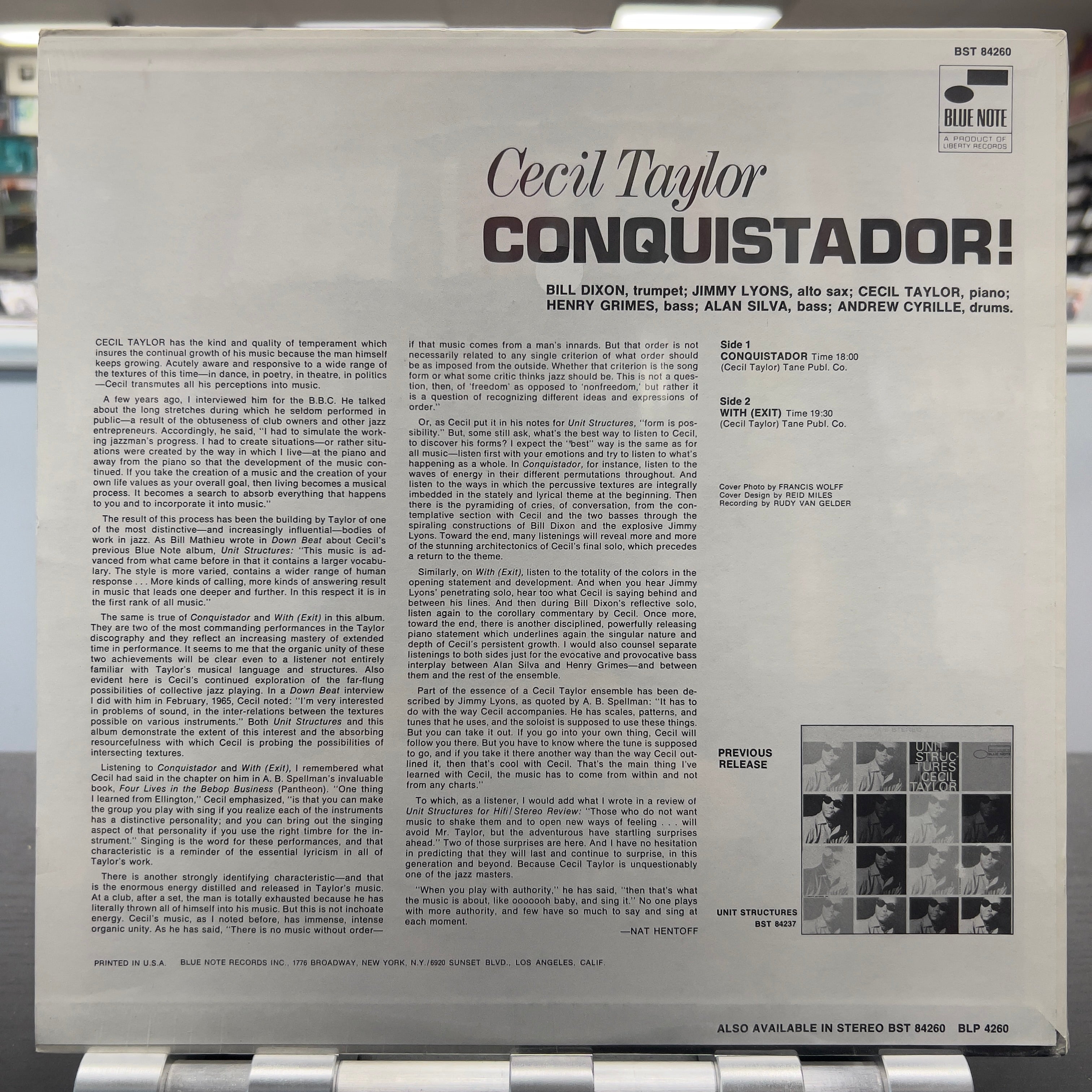 Cecil Taylor - Conquistador! - LP