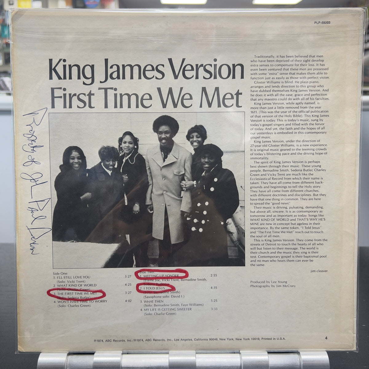 King James Version - First Time We Met - LP