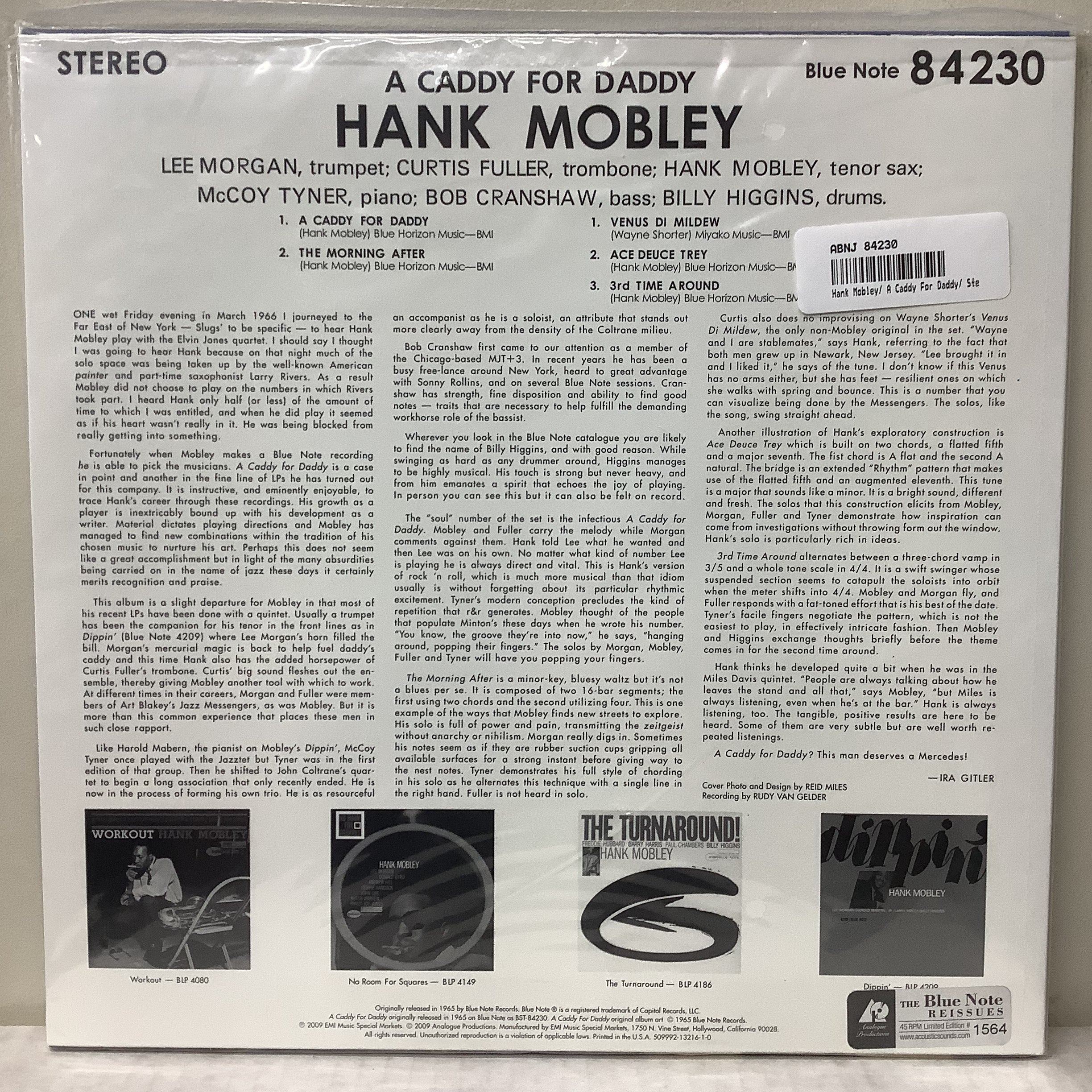Hank Mobley - A Caddy for Daddy - Analogue Productions 45RPM 2x LP