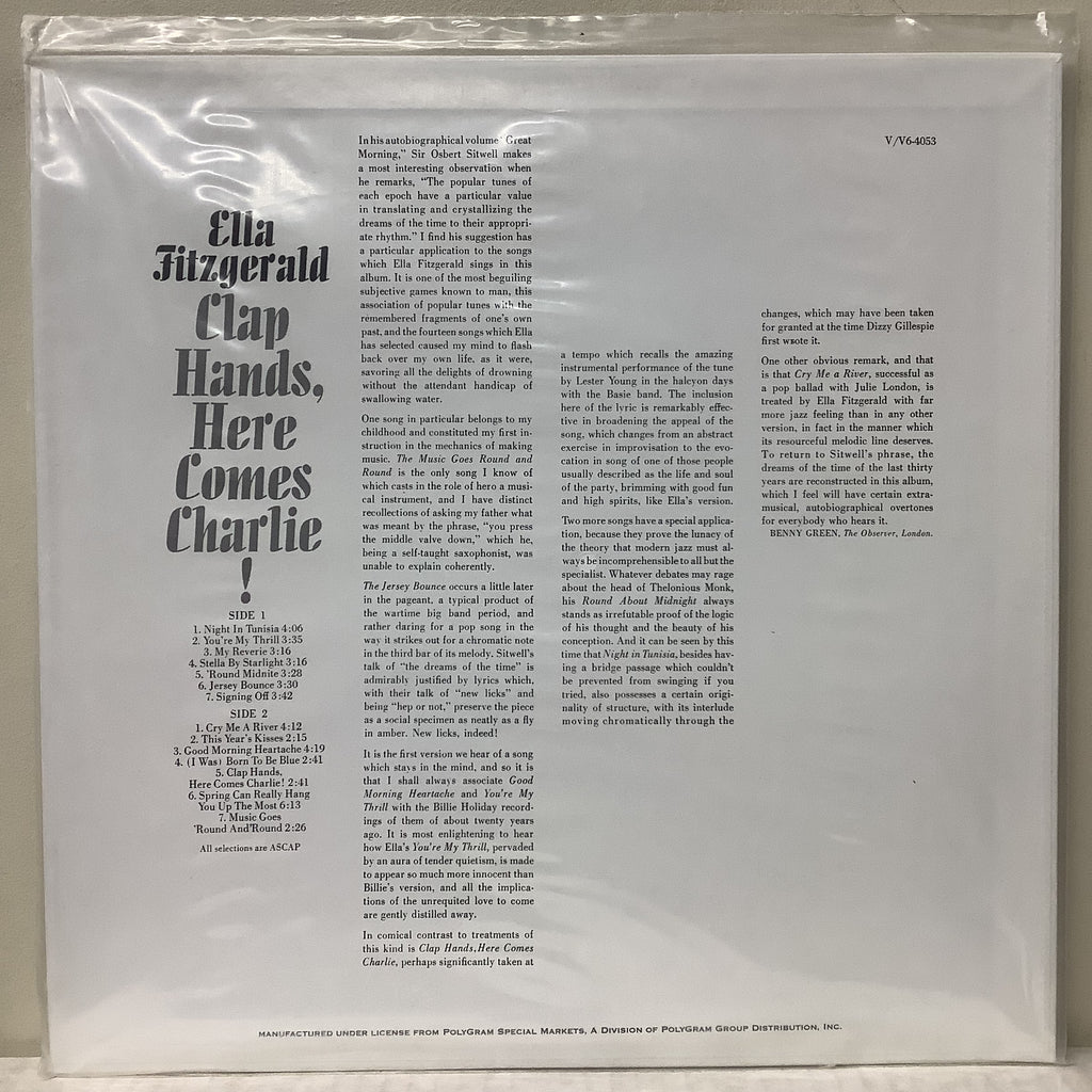 Ella Fitzgerald - Clap Hands, Here Comes Charlie! - Classic Records 200g Quiex-SVP LP