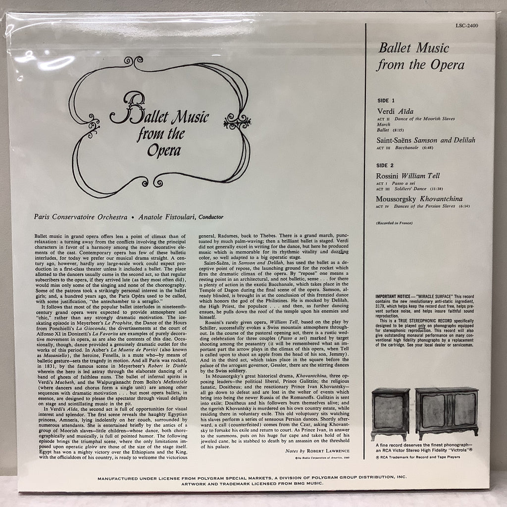 Anatole Fistoulari/Various Composers - Ballet Music from the Opera - Classic Records 45RPM 1-Sided 4x LP