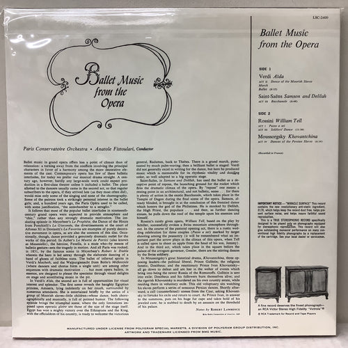 Anatole Fistoulari/Various Composers - Ballet Music from the Opera - Classic Records 45RPM 1-Sided 4x LP