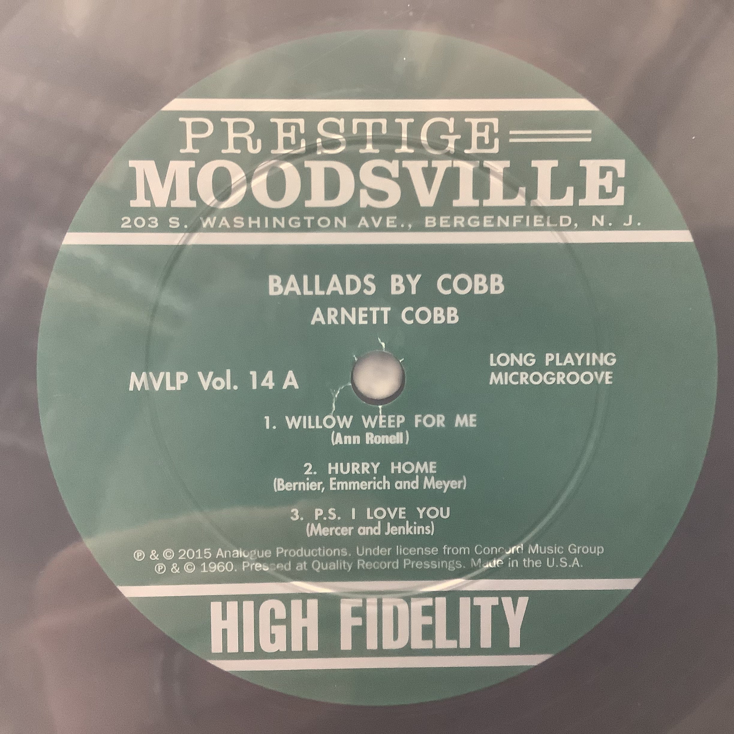 Arnett Cobb - Ballads by Cobb - Analogue Productions LP