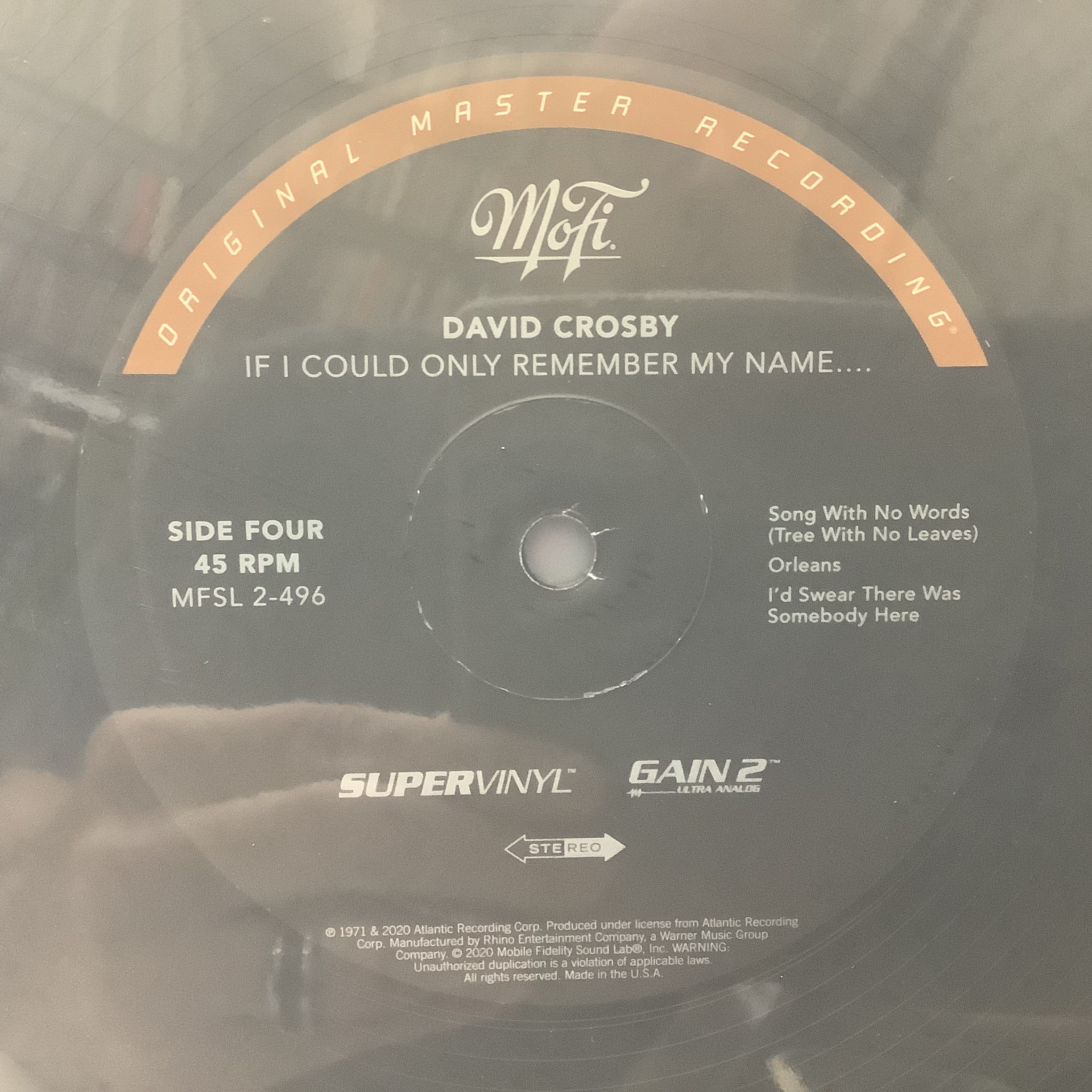 David Crosby - If I Could Only Remember My Name - MFSL 45RPM 2x LP